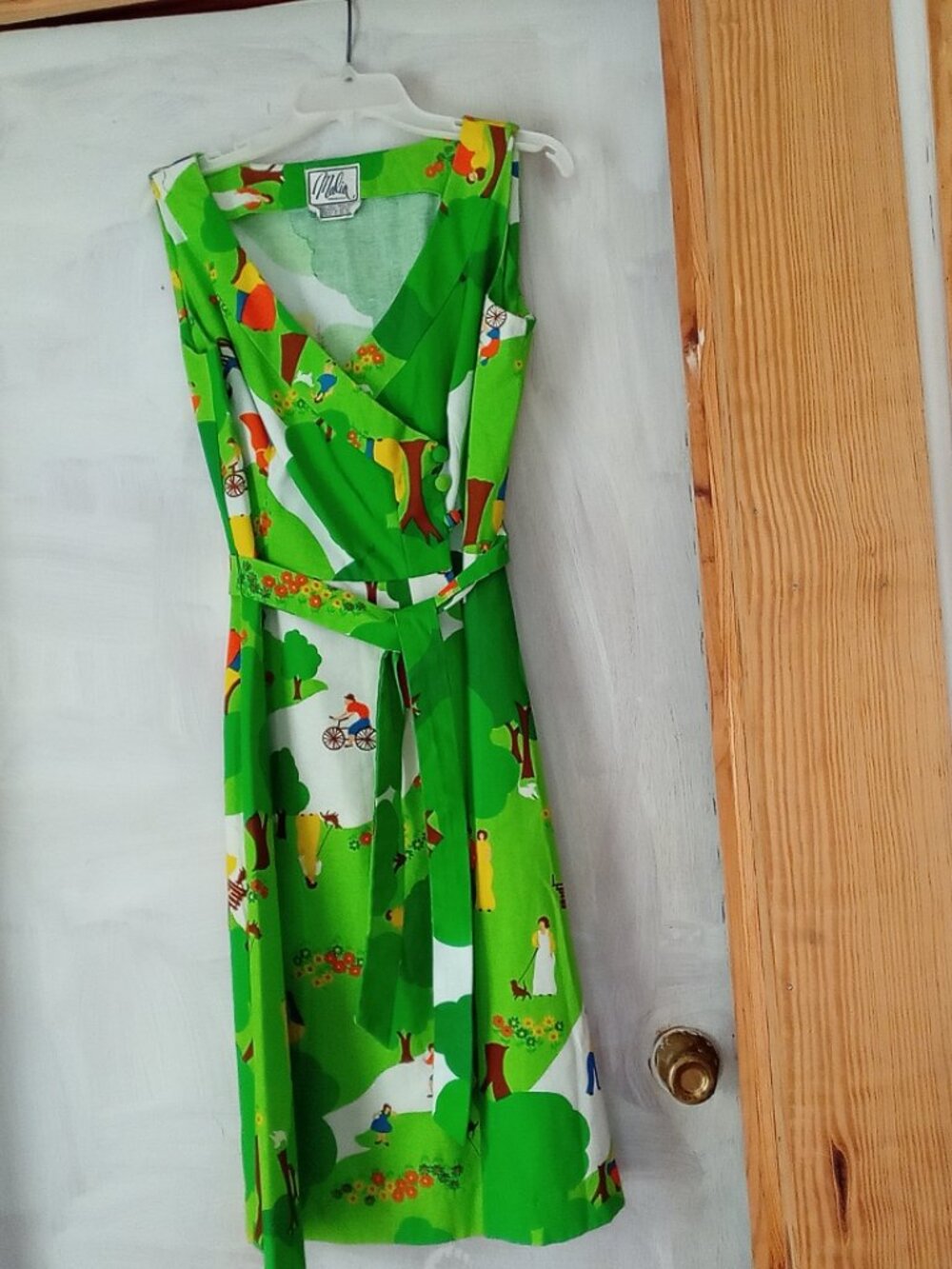 Rare Unworn 1950s/1960s Malia Honolulu Park Novelty Print Dress - Mint NOS - Picture 9 of 13